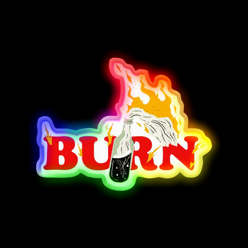 Cocktail Molotov Cocktail Bar Decor Led Neon Sign Rgb Color - LED neon sign close-up detail