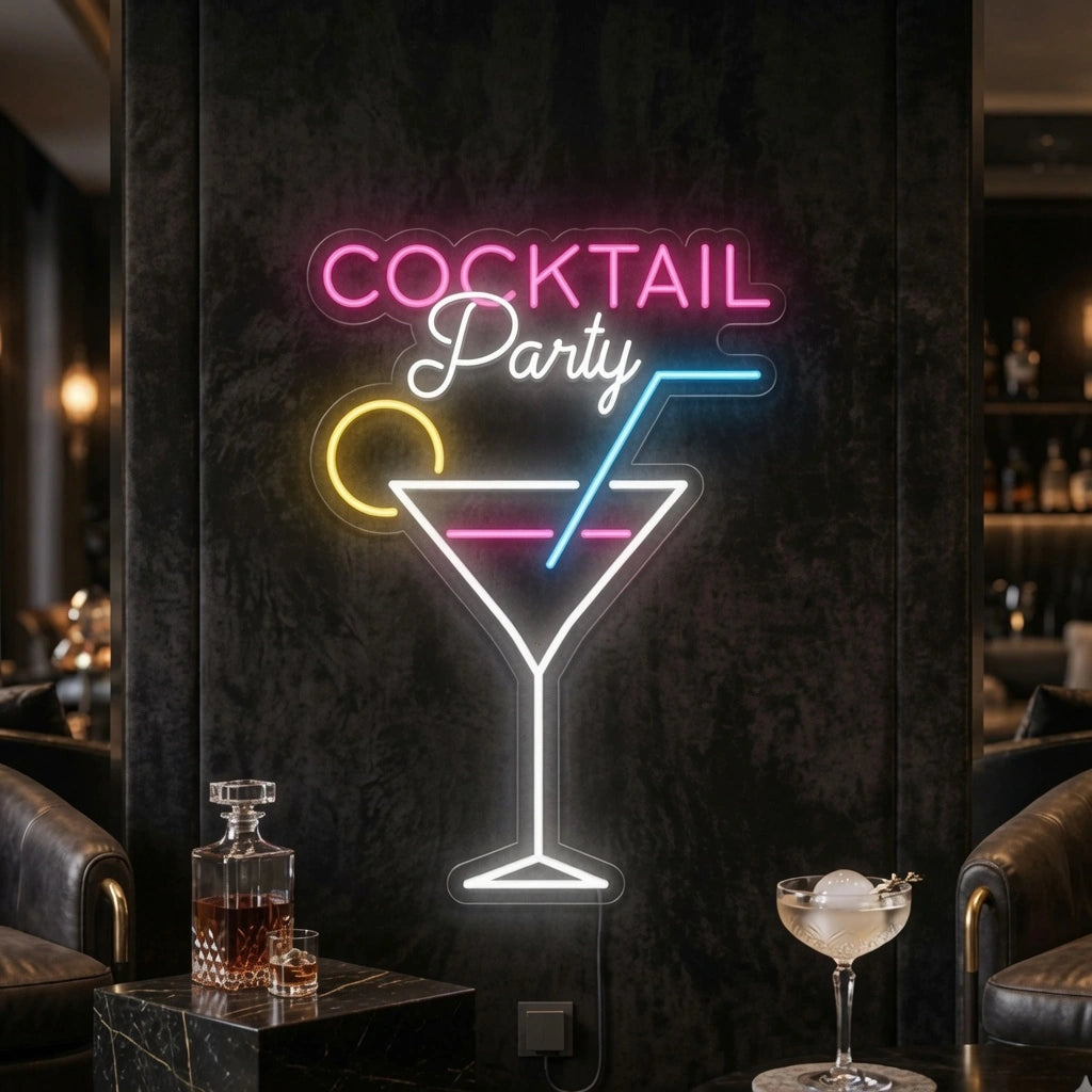 Cocktail Party LED Neon Sign Wall Neon Sign - 03 Real Lifestyle Scene