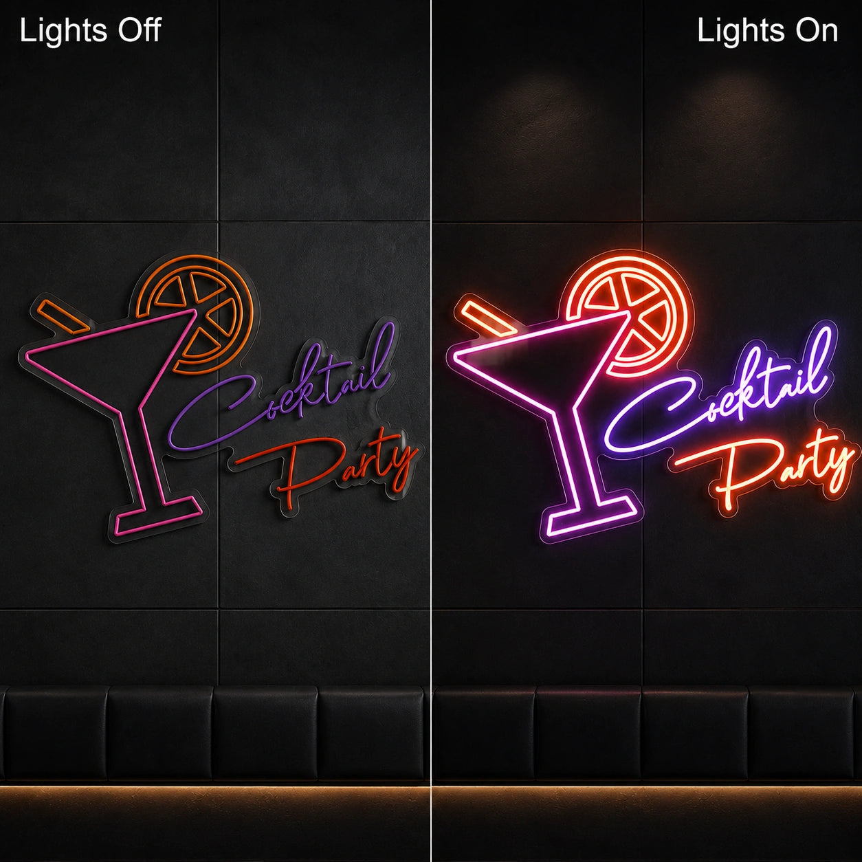 Cocktail Party Martini Glass LED Neon Sign main product image