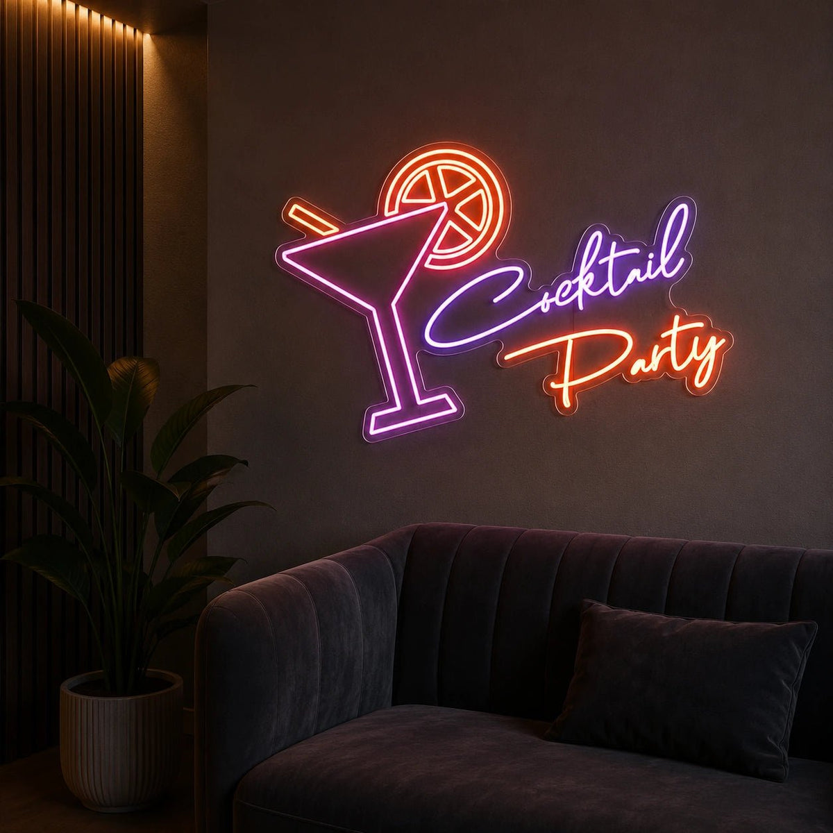 Cocktail Party Martini Glass LED Neon Sign - Shineneon