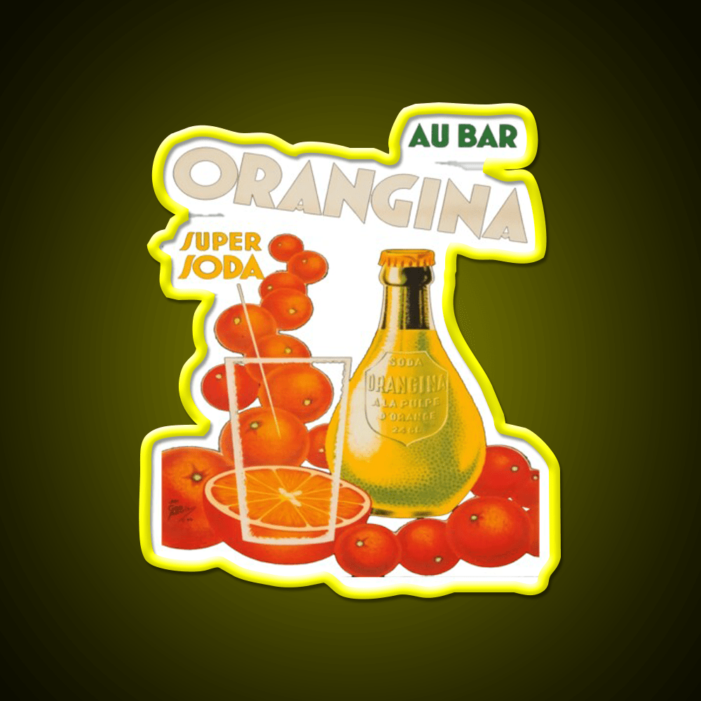 Cocktail Poster Orangina Soda Au Bar Cocktail Bar Decor Led Neon Sign Rgb Color - Shineneon