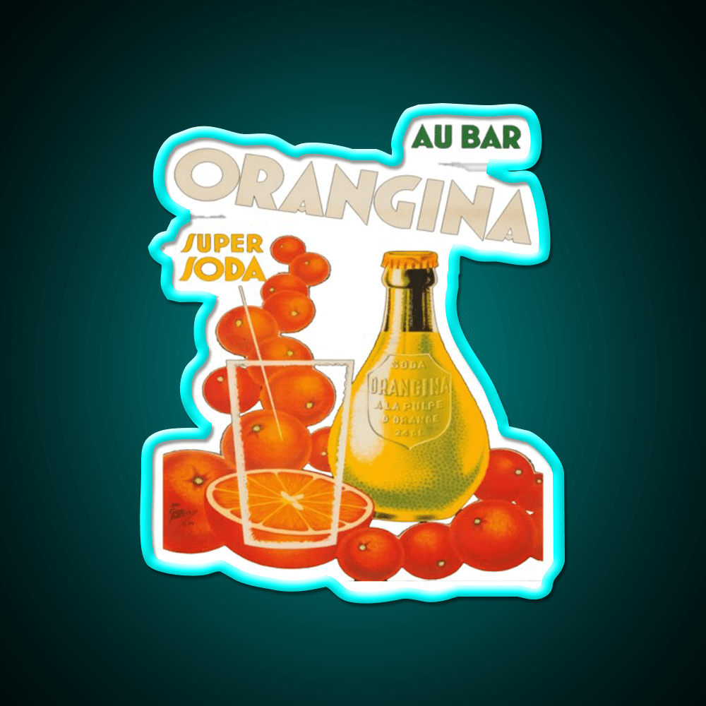 Cocktail Poster Orangina Soda Au Bar Cocktail Bar Decor Led Neon Sign Rgb Color - Shineneon