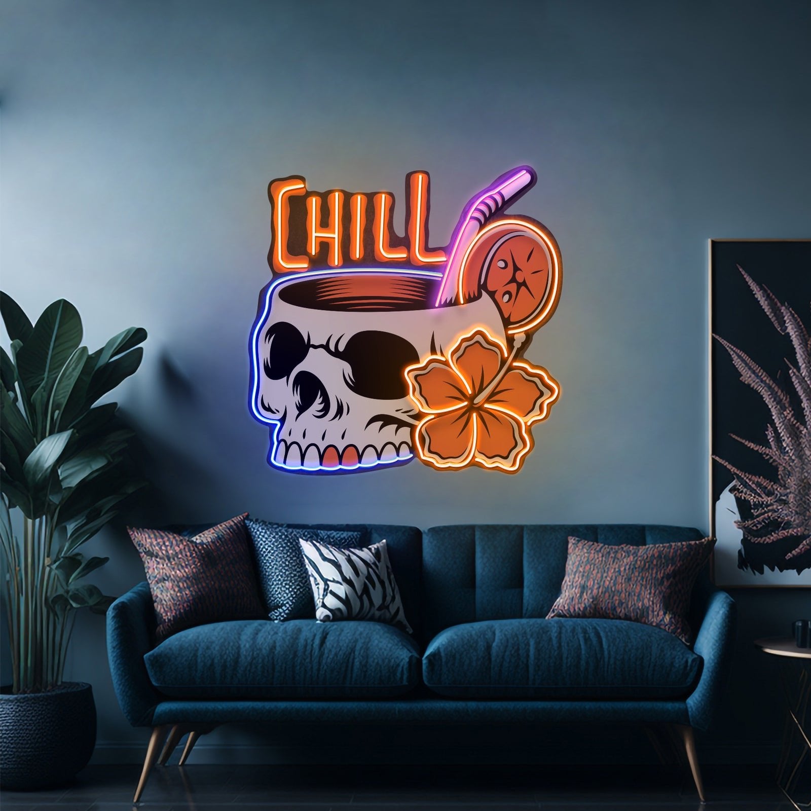 Cocktail Skull Led Neon Sign Light Custom Led Signs - Shineneon