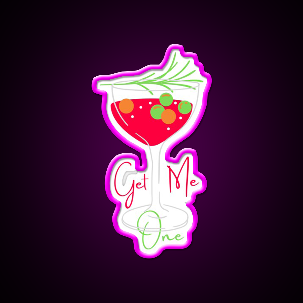 Cocktail Summer Get Me One Cocktail Bar Decor Led Neon Sign Rgb Color - Neon sign mounted on wall in room