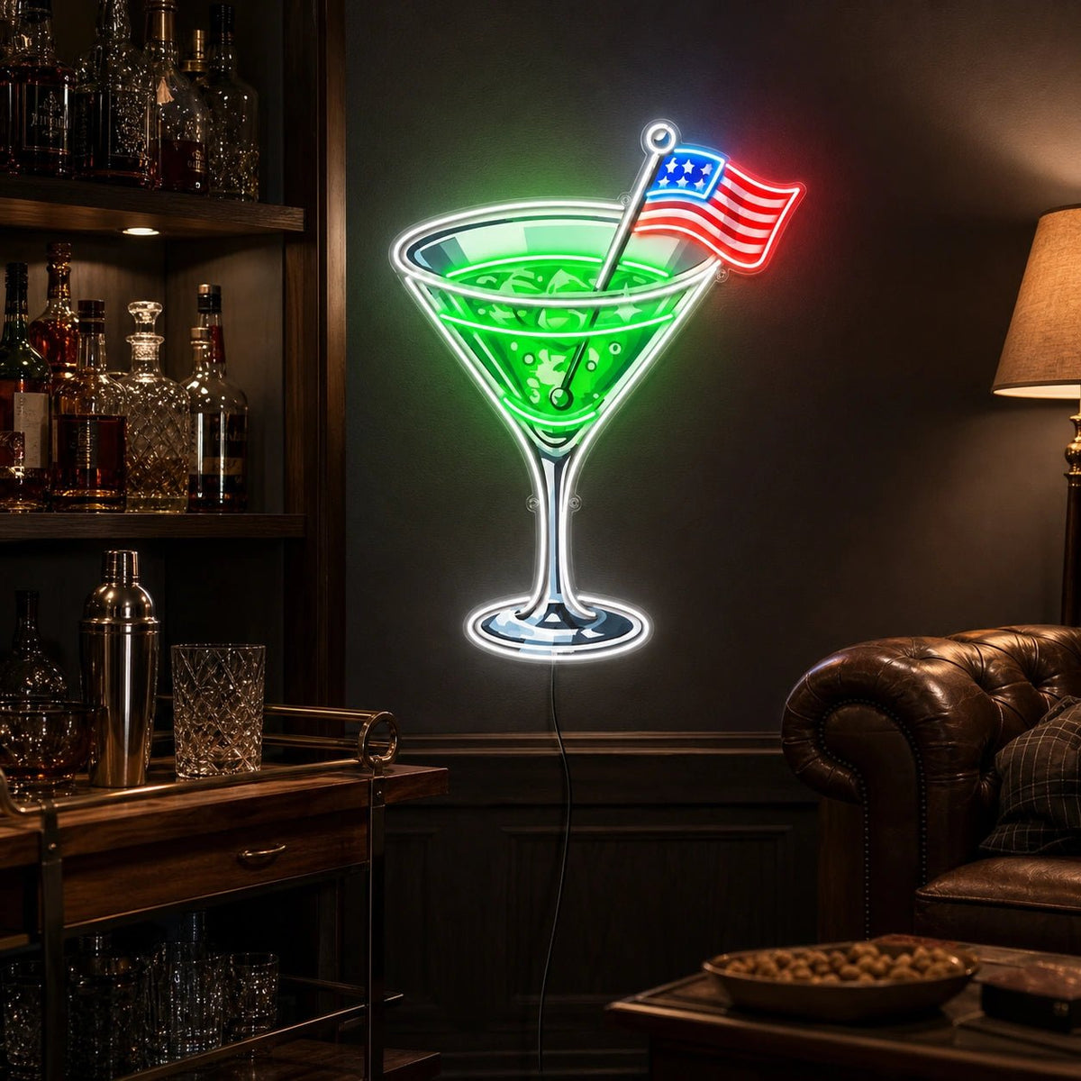 Cocktail US Flag LED Neon Sign - Shineneon