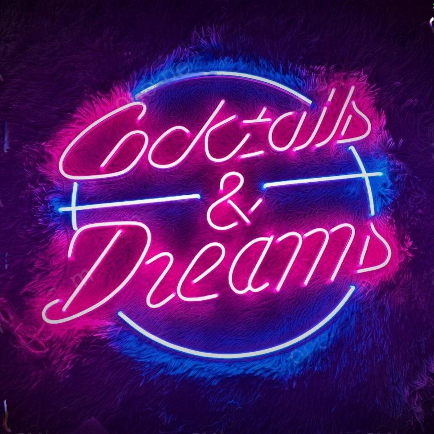 Cocktails And Dream Pink Blue Led Neon Sign Bar Cafe Decor | Shineneon