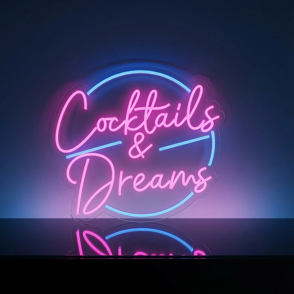 Cocktails And Dreams Business LED Neon Sign Wall Decor - 01 Original Product Image