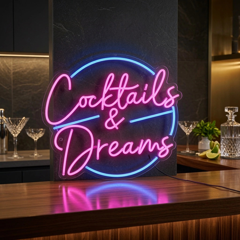 Cocktails And Dreams Business LED Neon Sign Wall Decor - 02 High-Converting Product Image