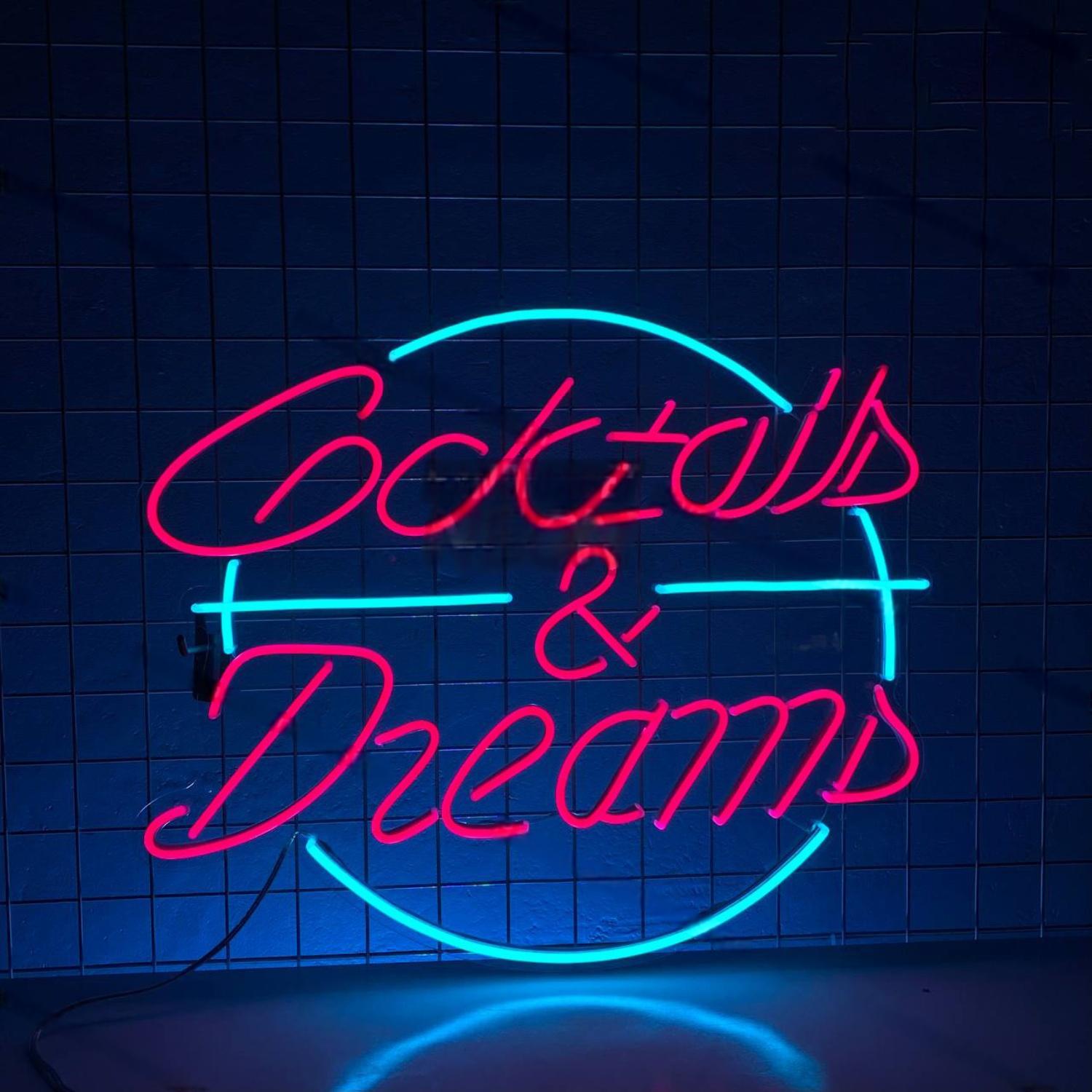 Cocktails And Dreams Led Neon Sign Cocktail Bar Wall Decor | Shineneon