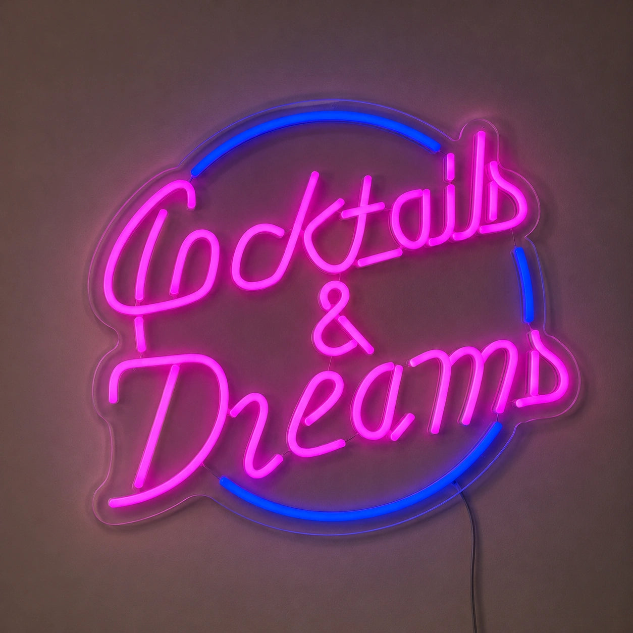 Cocktails And Dreams Neon Sign Wall Art LED Neon Sign high-converting product image