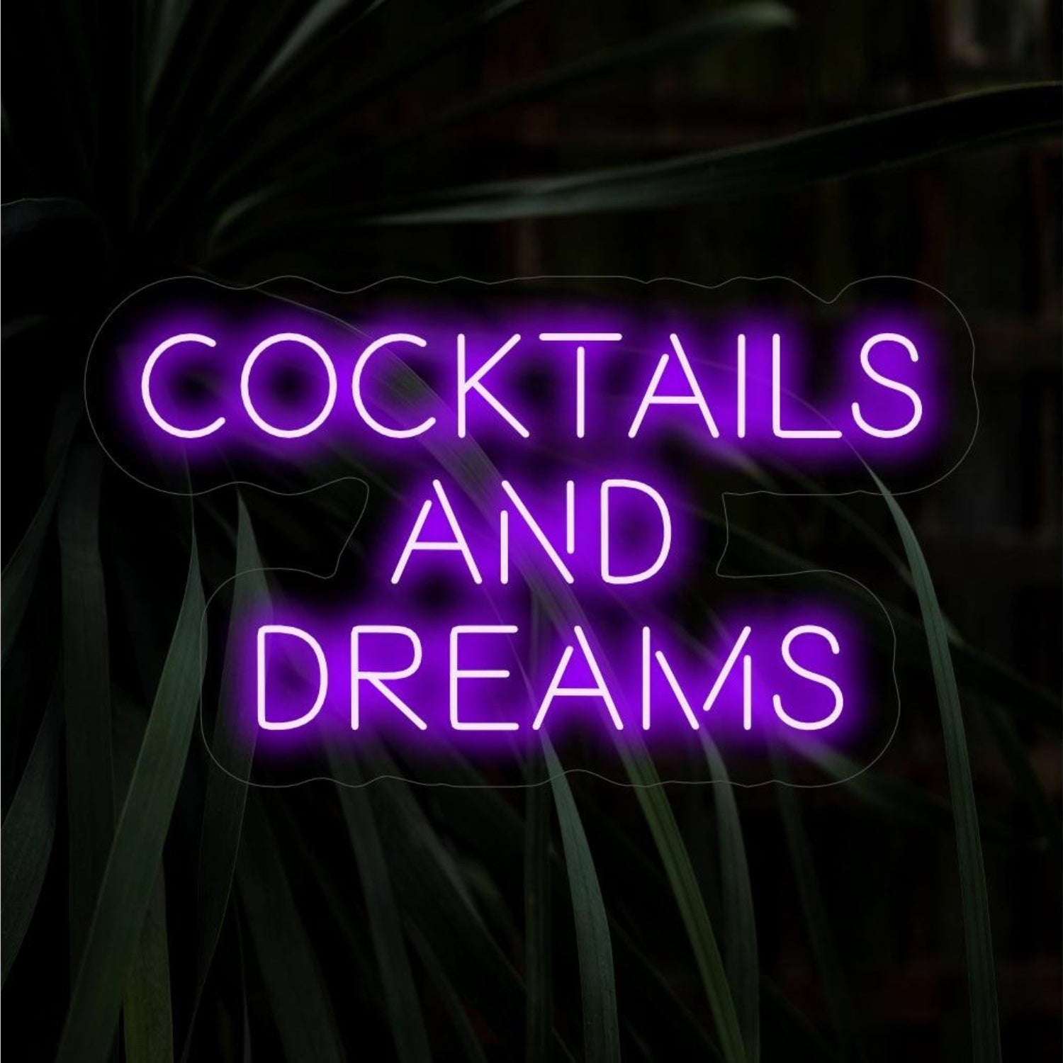 Cocktails And Dreams Purple Led Neon Sign For Bar Restaurant Decor | Shineneon