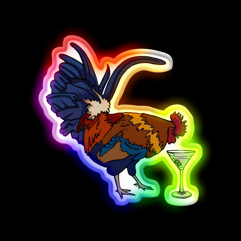 Cocktails Man Cave Bar Led Neon Sign Rgb Color