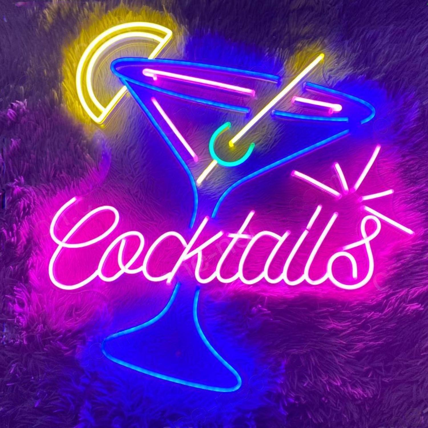 Cocktails Martini Glass Led Neon Sign Bar Decor-1 | Shineneon