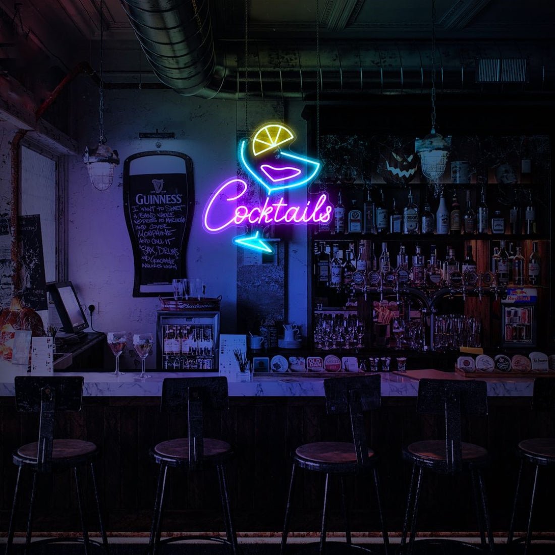 Cocktails Martini With Lemon Led Sign Business Neon Sign - Shineneon