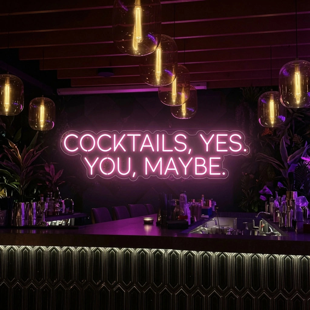 Cocktails Yes You Maybe LED Neon Sign - 01 Original Product Image