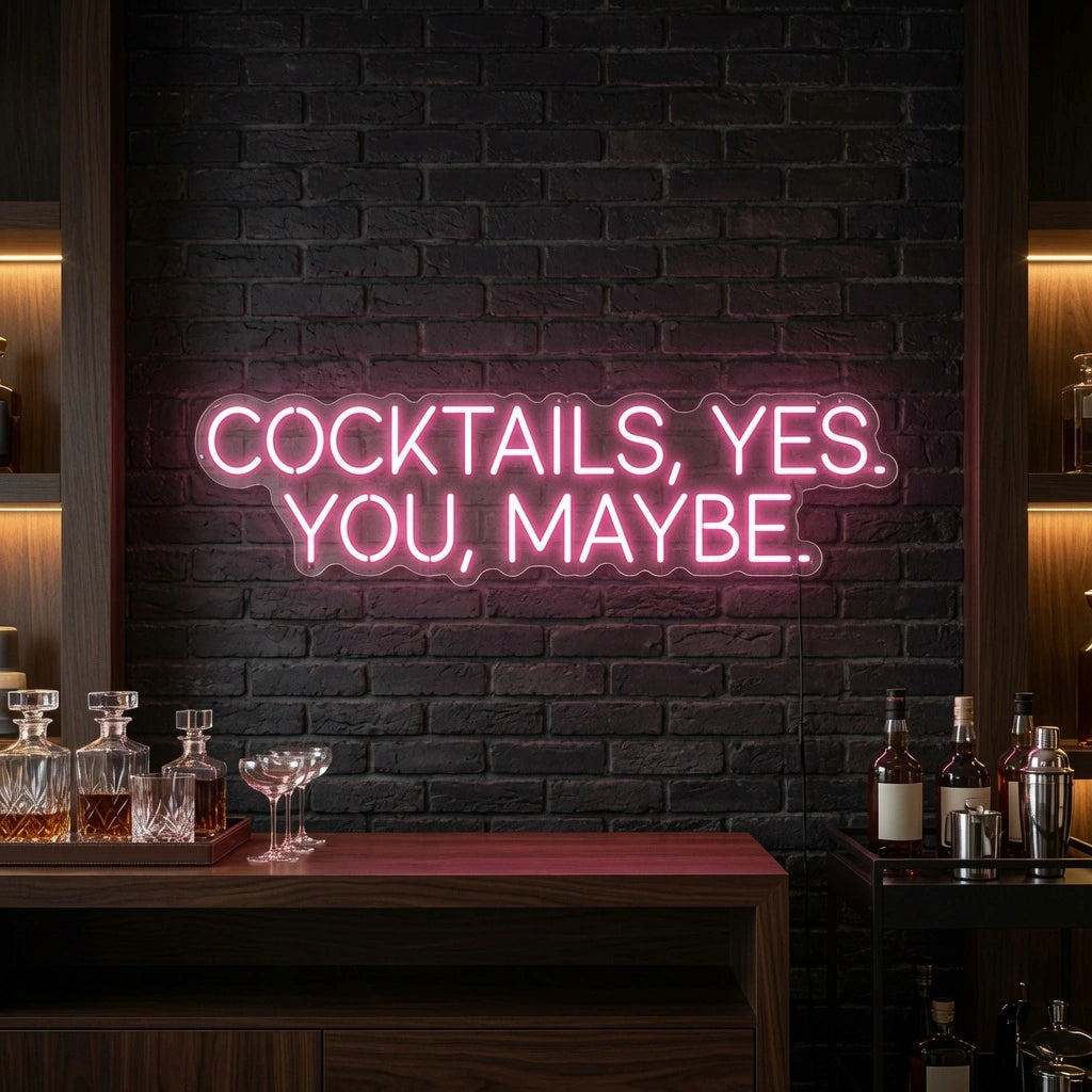 Cocktails Yes You Maybe LED Neon Sign - 02 High-Converting Product Image