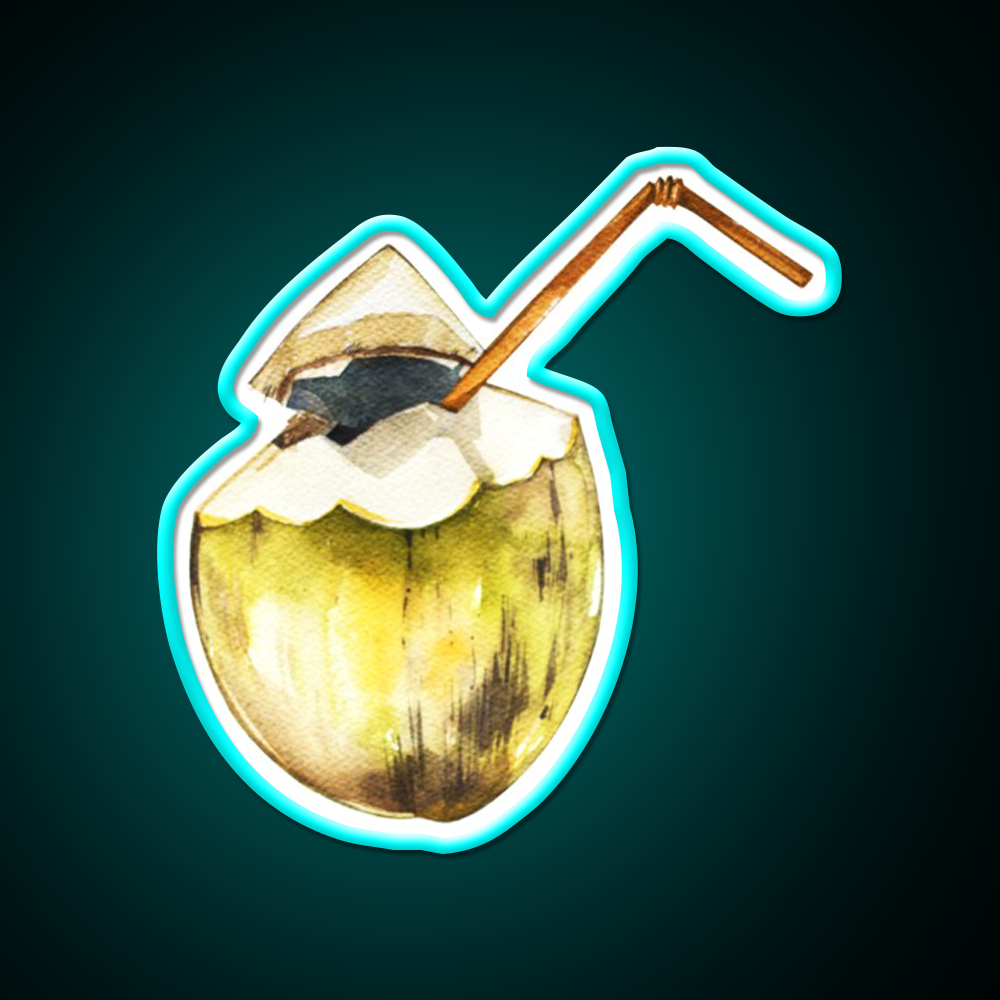 Coconut Cocktail Bar Decor Led Neon Sign Rgb Color - Size and dimension reference