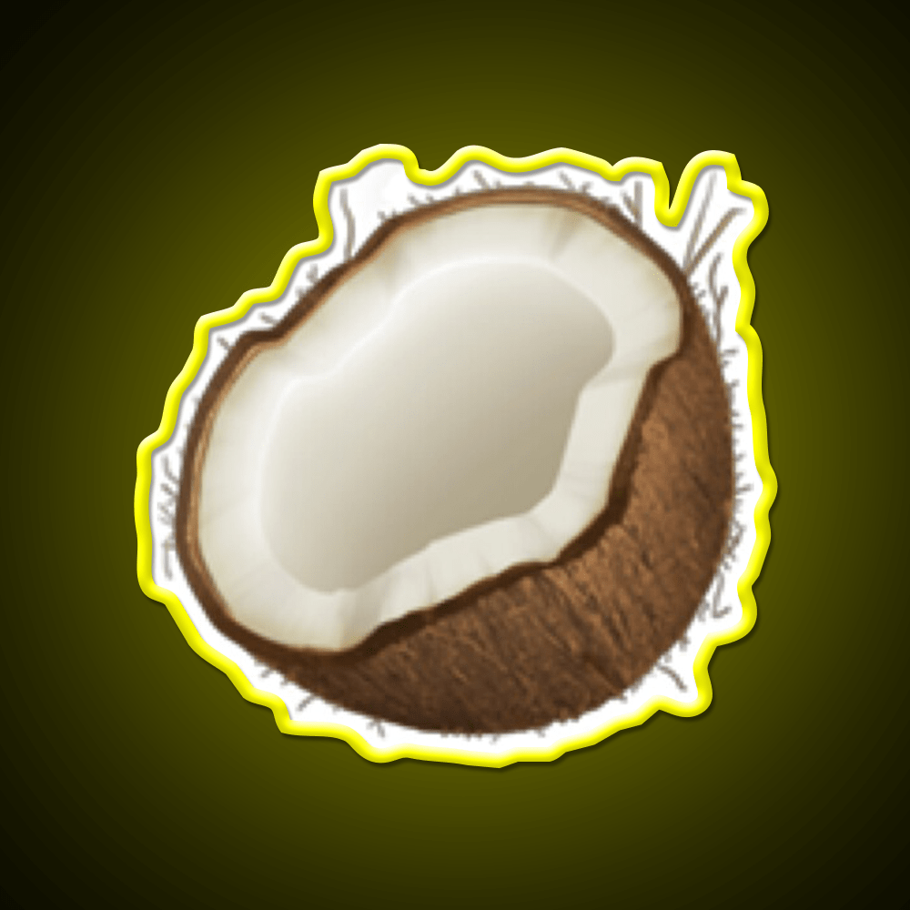 Coconut Emoji Snack Food Led Neon Sign Rgb Color - Shineneon