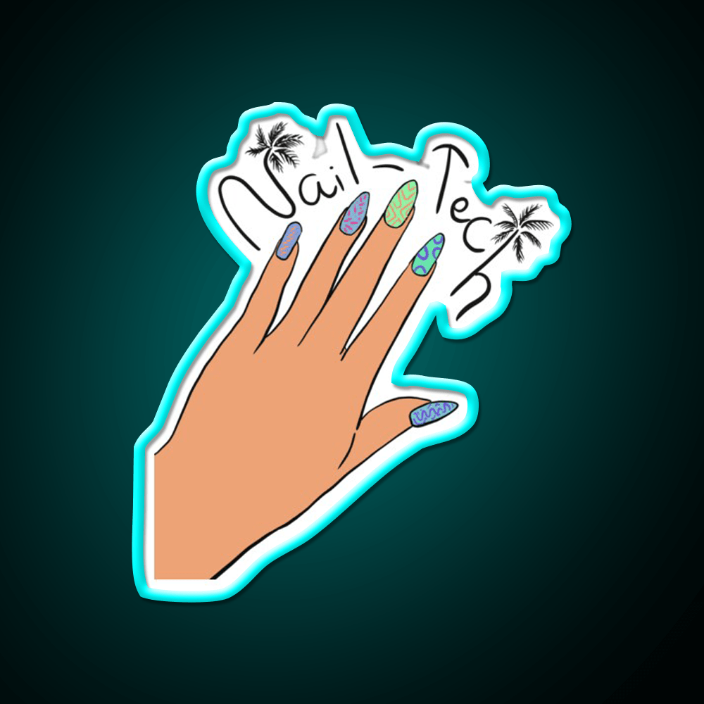 Coconuts Nail Tech Nail Salon Led Neon Sign Rgb Color - Shineneon