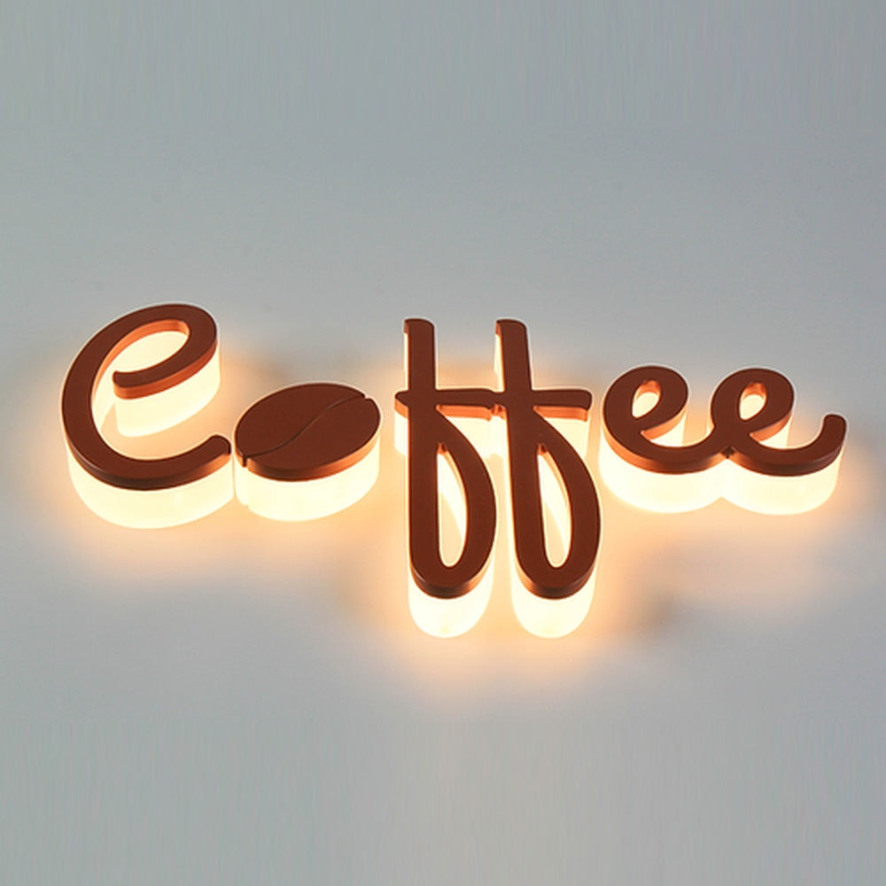 Coffee 3D Backlit Channel Letters Led Light Sign