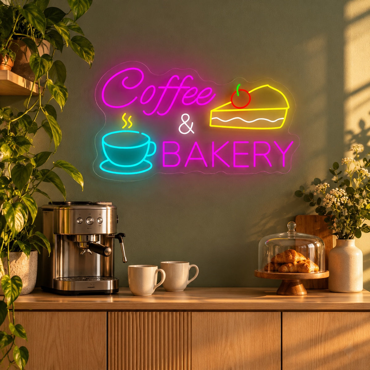 Coffee & Bakery LED Neon Sign - advertising view