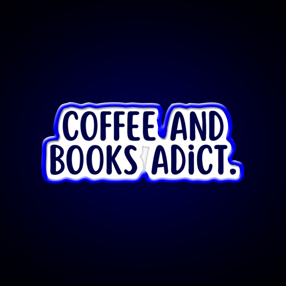 Coffee And Books Adict Cafe Led Neon Sign Espresso Bar Art Rgb Color