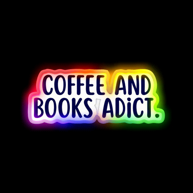 Coffee And Books Adict Cafe Led Neon Sign Espresso Bar Art Rgb Color