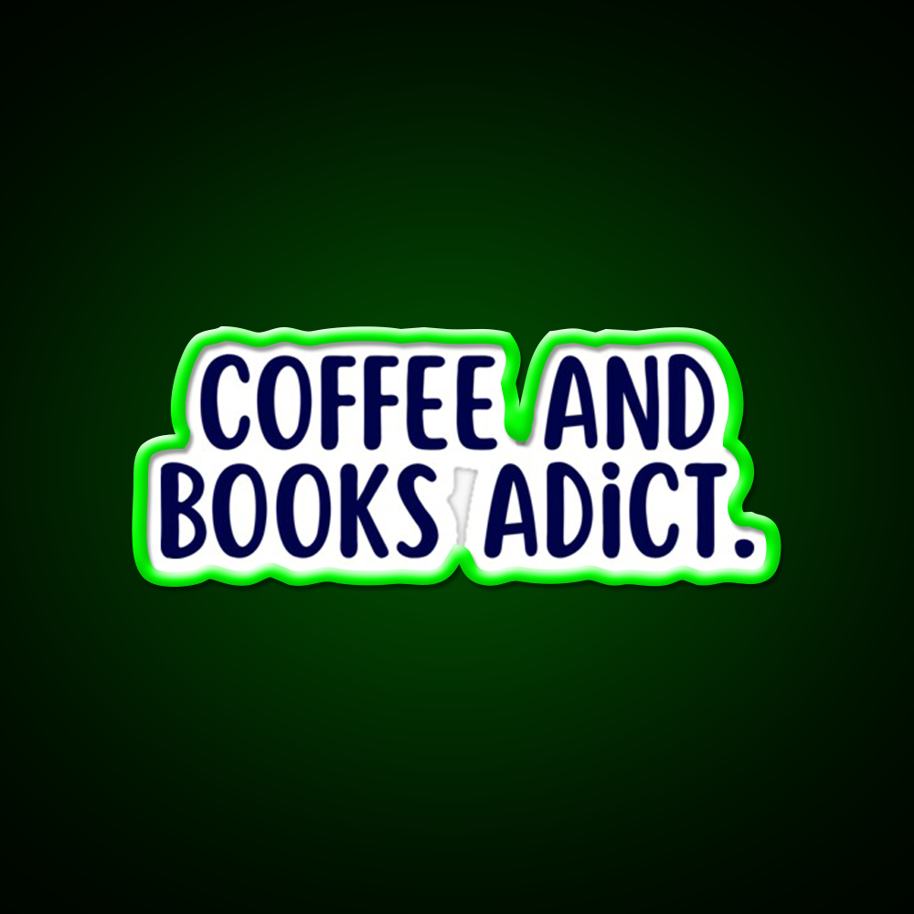 Coffee And Books Adict Cafe Led Neon Sign Espresso Bar Art Rgb Color