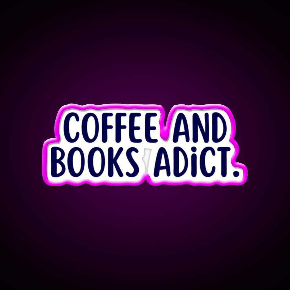 Coffee And Books Adict Cafe Led Neon Sign Espresso Bar Art Rgb Color