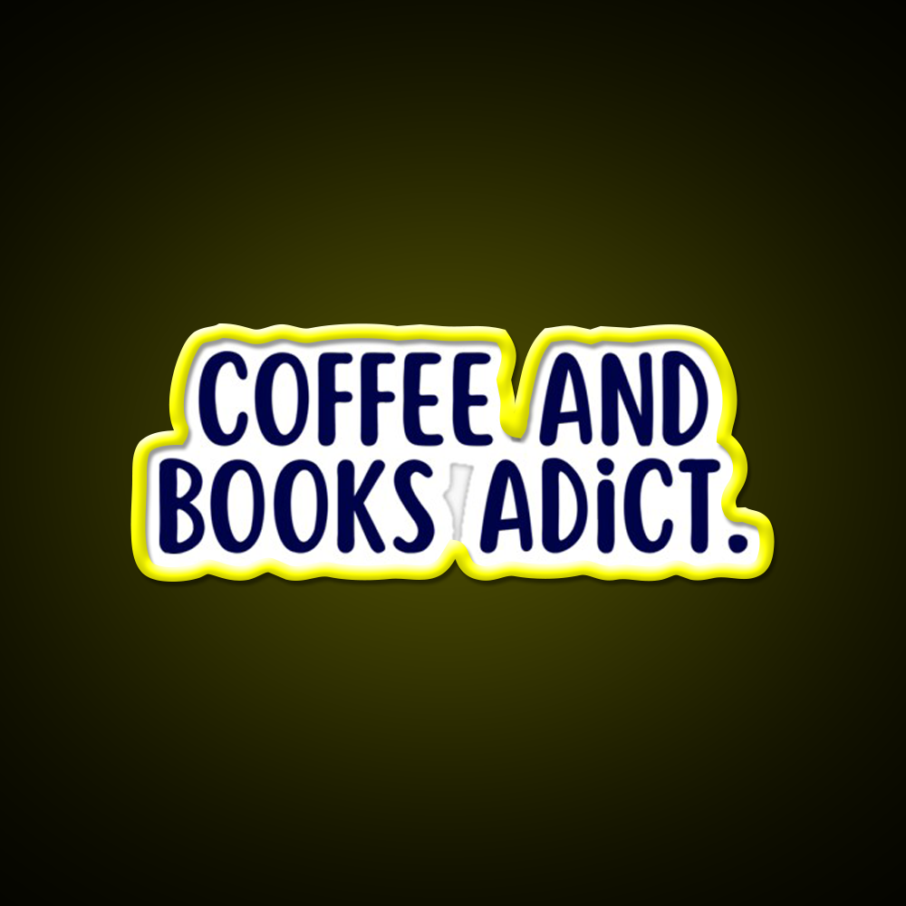 Coffee And Books Adict Cafe Led Neon Sign Espresso Bar Art Rgb Color