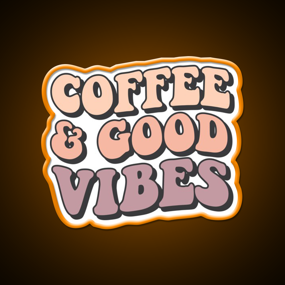 Coffee And Good Vibes Cafe Led Neon Sign Espresso Bar Art Rgb Color