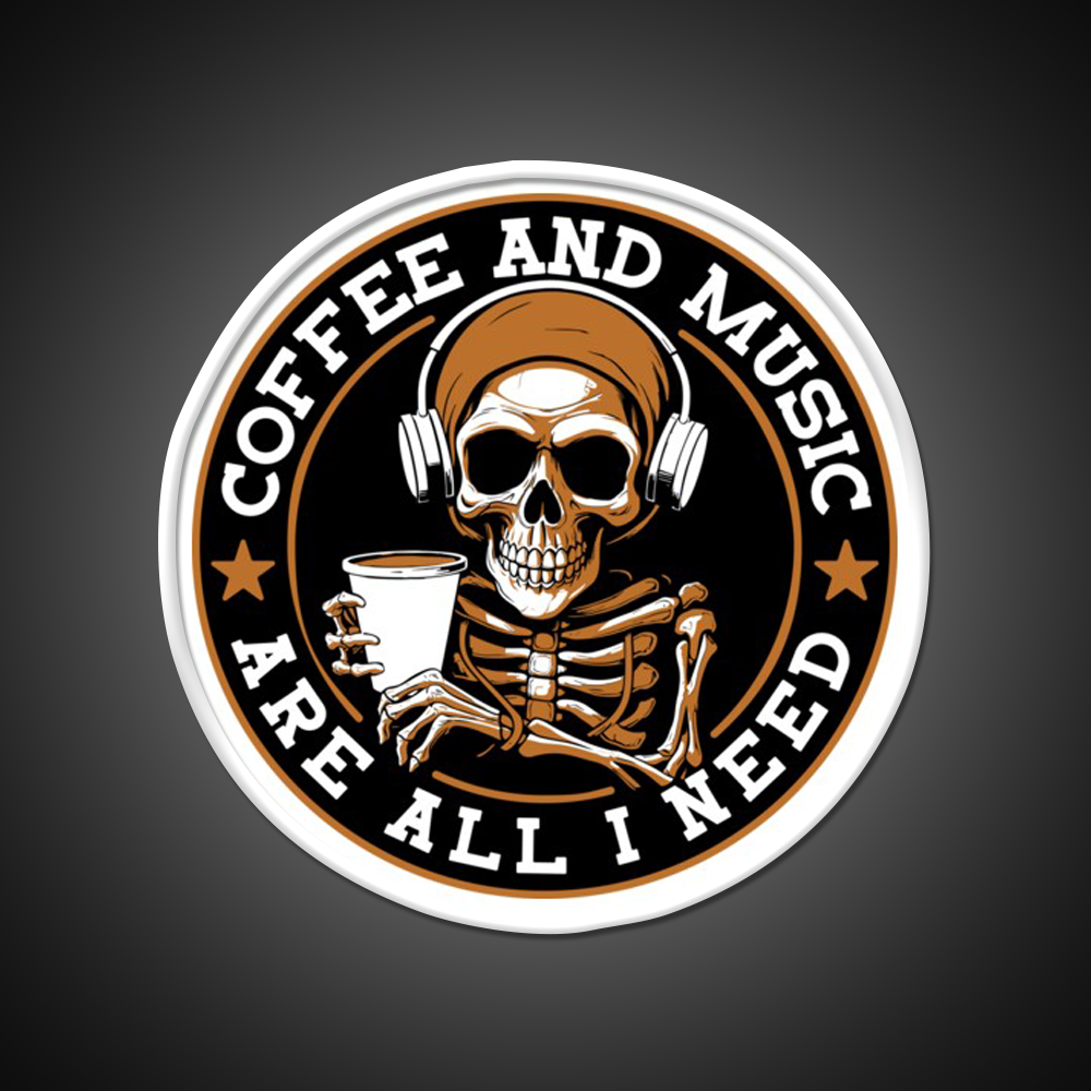 Coffee And Music Are All I Need Cafe Led Neon Sign Espresso Bar Art Rgb Color