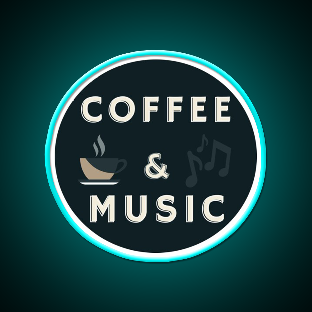 Coffee And Music Cafe Led Neon Sign Espresso Bar Arts Rgb Color