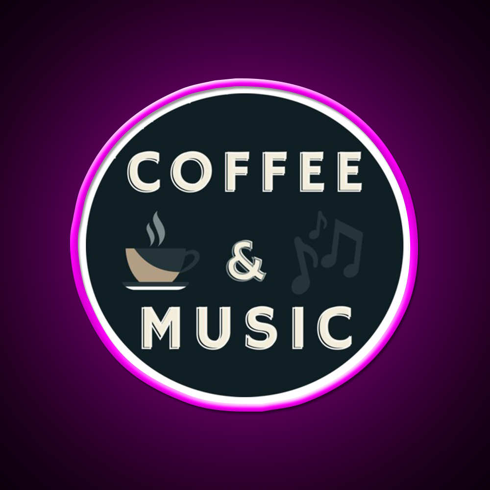 Coffee And Music Cafe Led Neon Sign Espresso Bar Arts Rgb Color