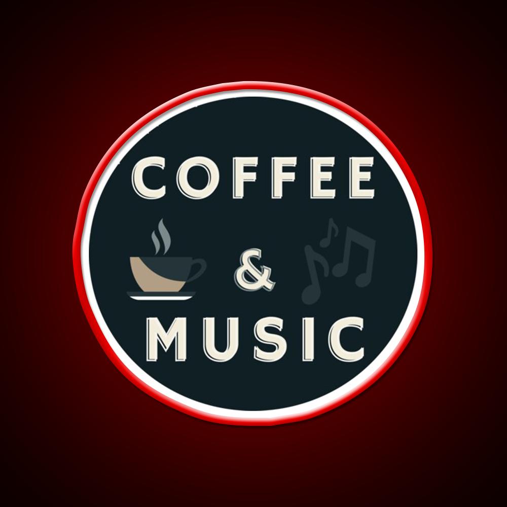 Coffee And Music Cafe Led Neon Sign Espresso Bar Arts Rgb Color