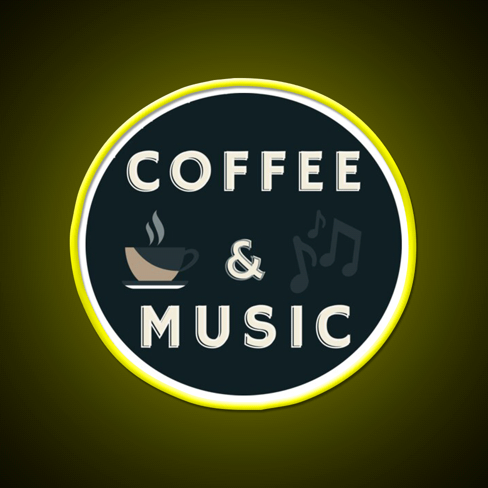 Coffee And Music Cafe Led Neon Sign Espresso Bar Arts Rgb Color