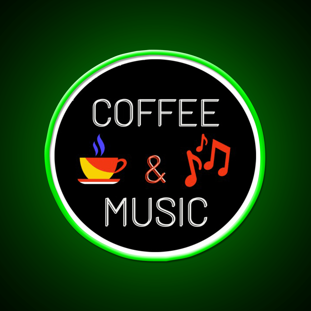 Coffee And Music Colourful Cafe Led Neon Sign Espresso Bar Arts Rgb Color - Shineneon