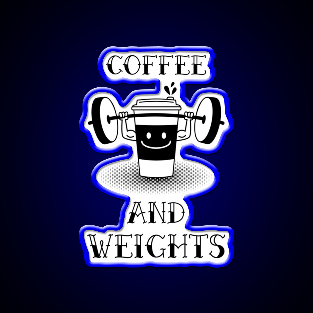 Coffee And Weights Gym Fitness Led Neon Sign Rgb Color