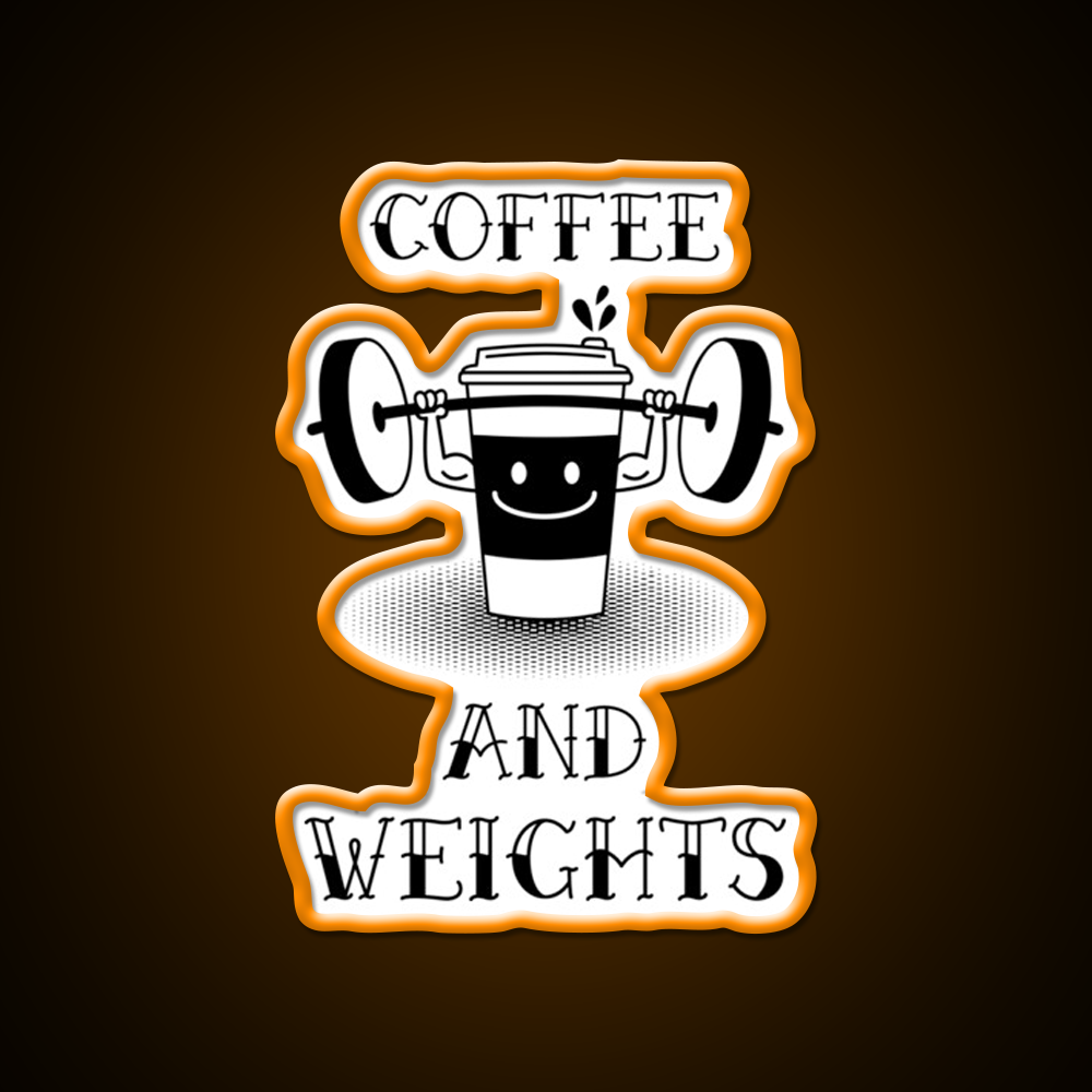 Coffee And Weights Gym Fitness Led Neon Sign Rgb Color