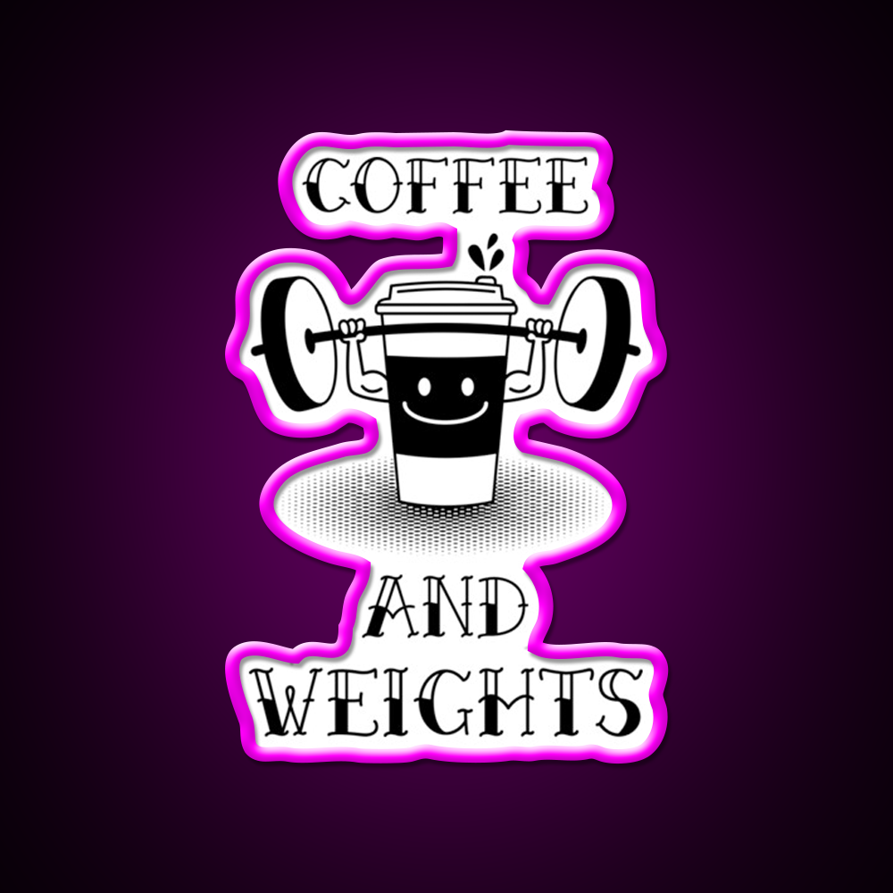 Coffee And Weights Gym Fitness Led Neon Sign Rgb Color