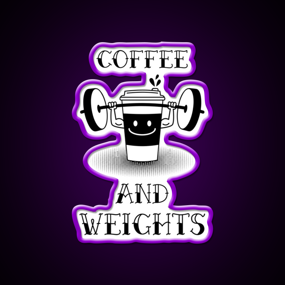 Coffee And Weights Gym Fitness Led Neon Sign Rgb Color