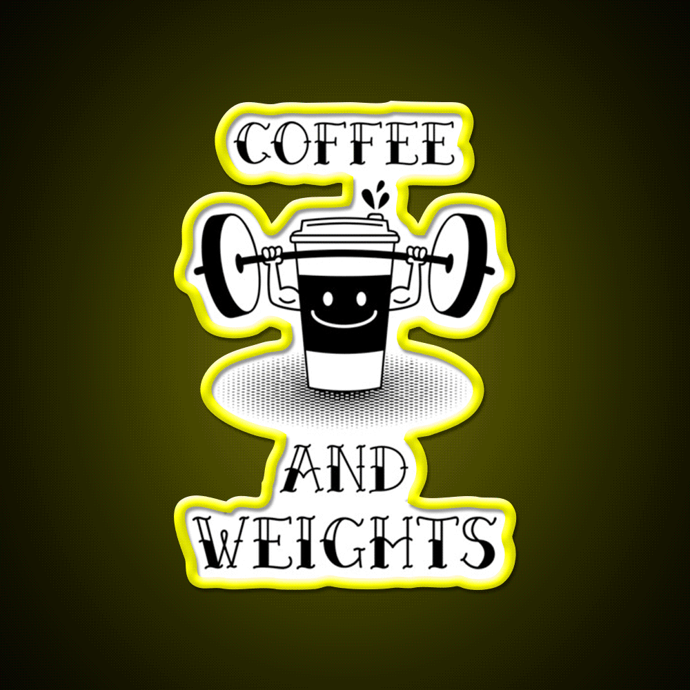 Coffee And Weights Gym Fitness Led Neon Sign Rgb Color
