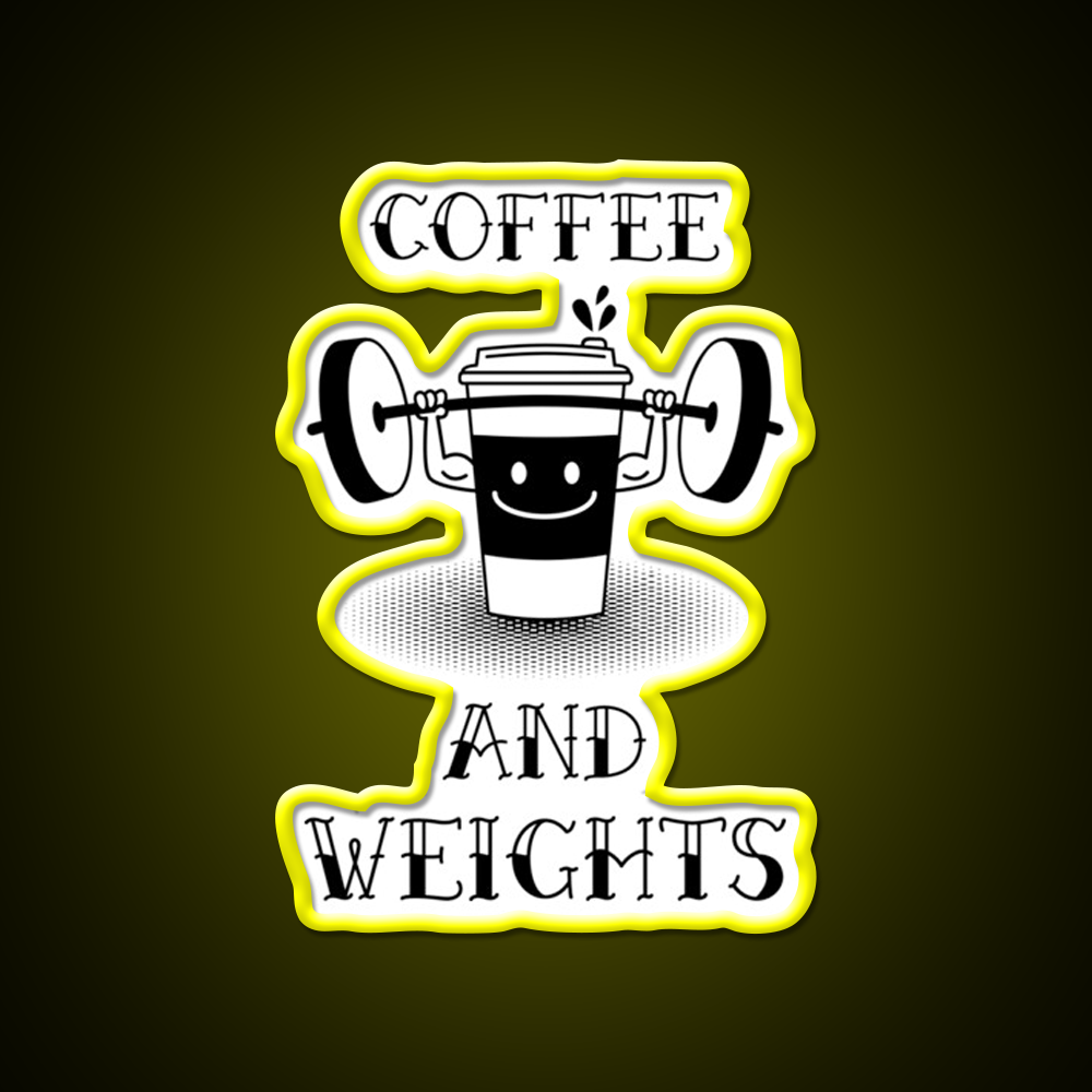 Coffee And Weights Gym Fitness Led Neon Sign Rgb Color