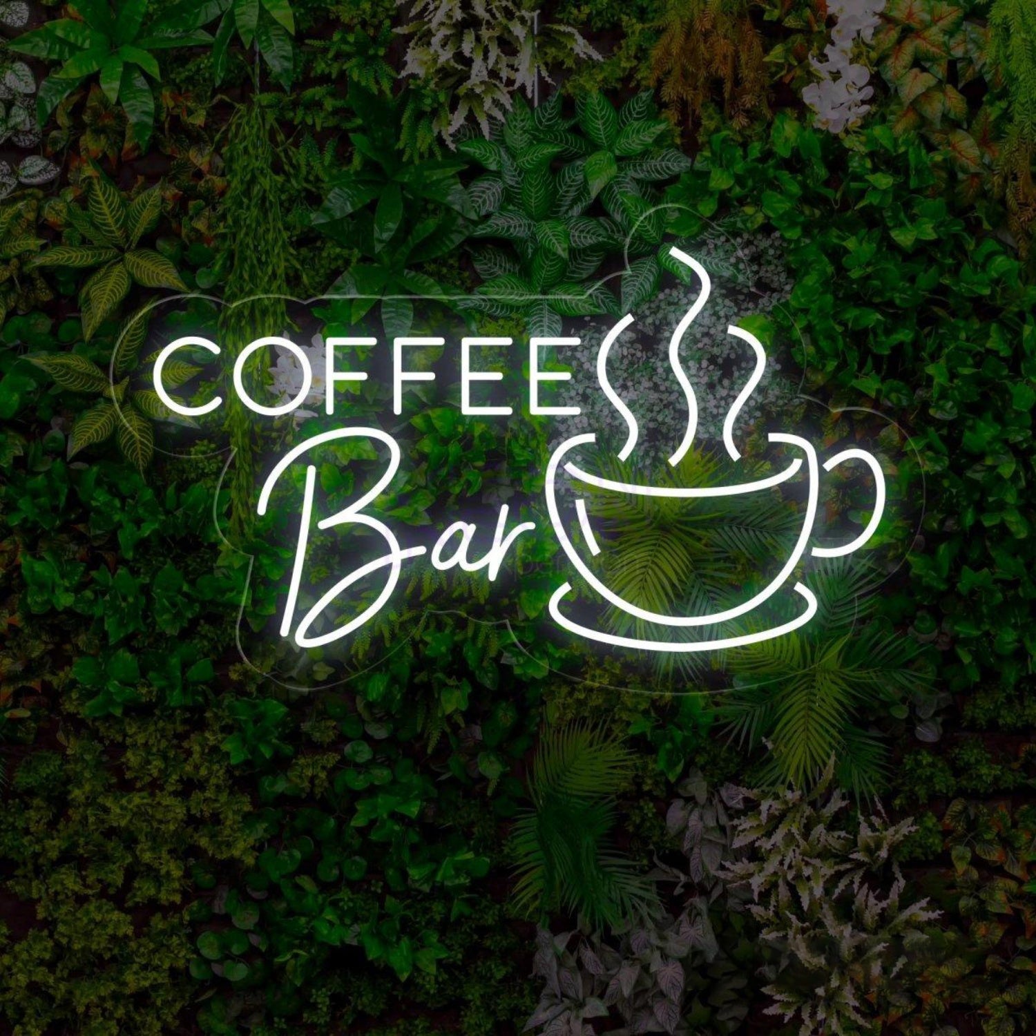 Coffee Bar Blue White Led Neon Sign With Coffee Cup For Cafe Shop Decor | Shineneon
