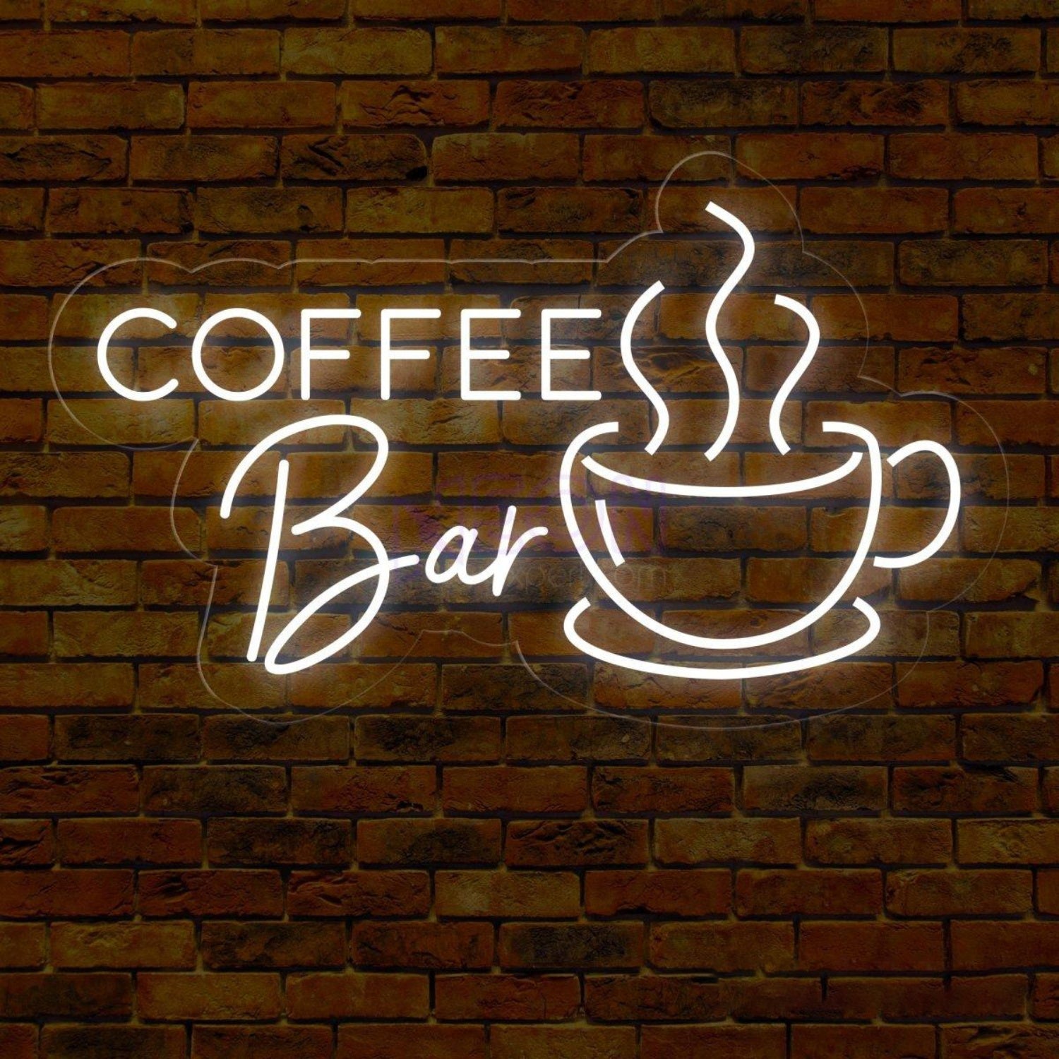 Coffee Bar Blue White Led Neon Sign With Coffee Cup For Cafe Shop Decor | Shineneon