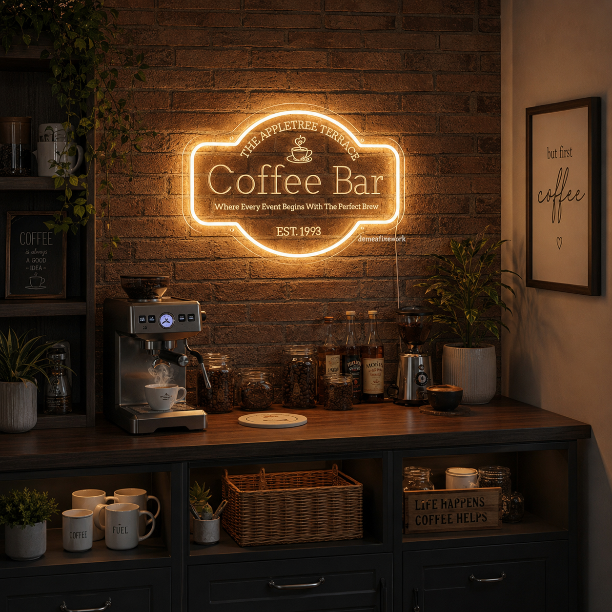 Coffee Bar LED Neon Sign - 03 Real Lifestyle Scene