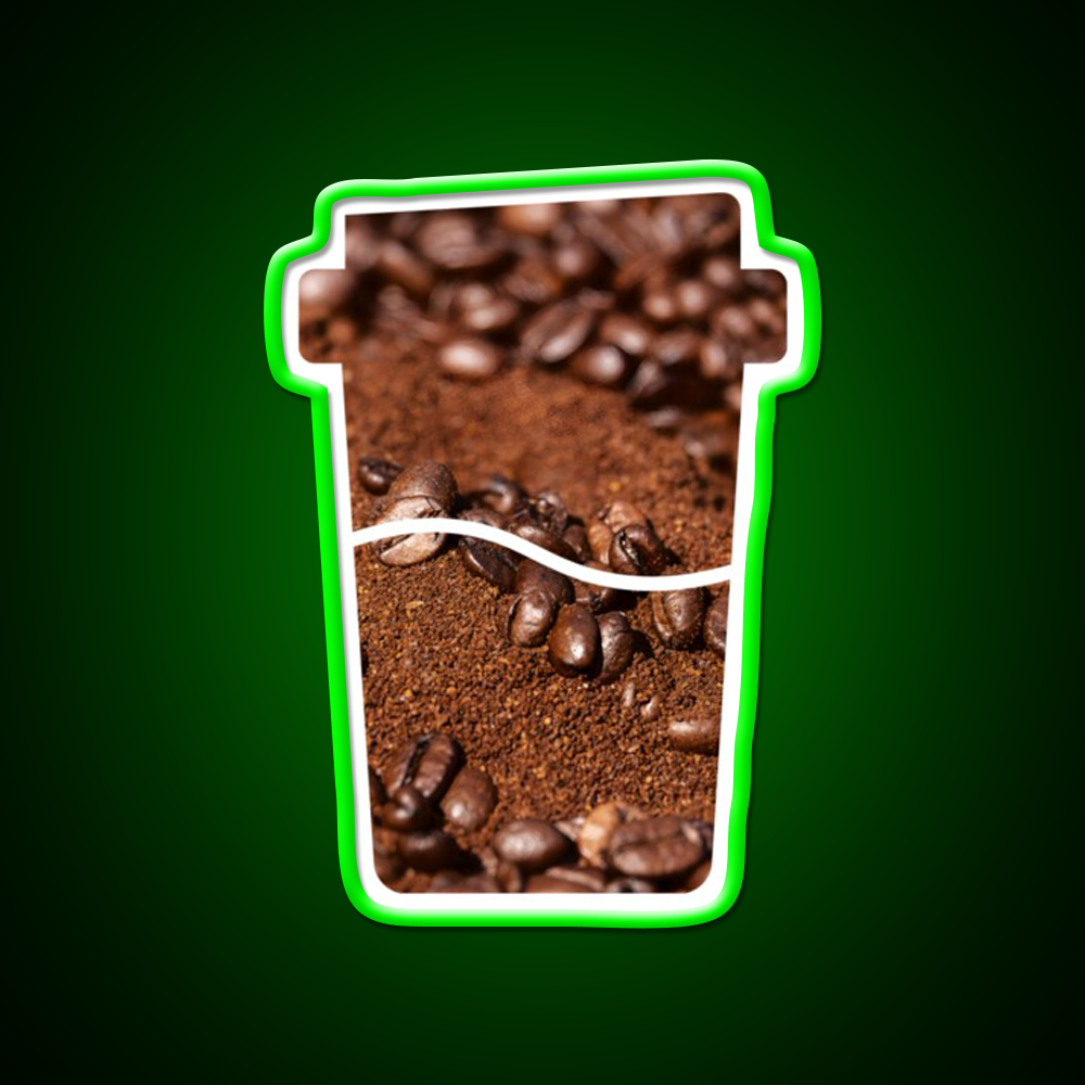 Coffee Bean Dream Art In A Coffee Cup Led Neon Sign Espresso Bar Art Rgb Color