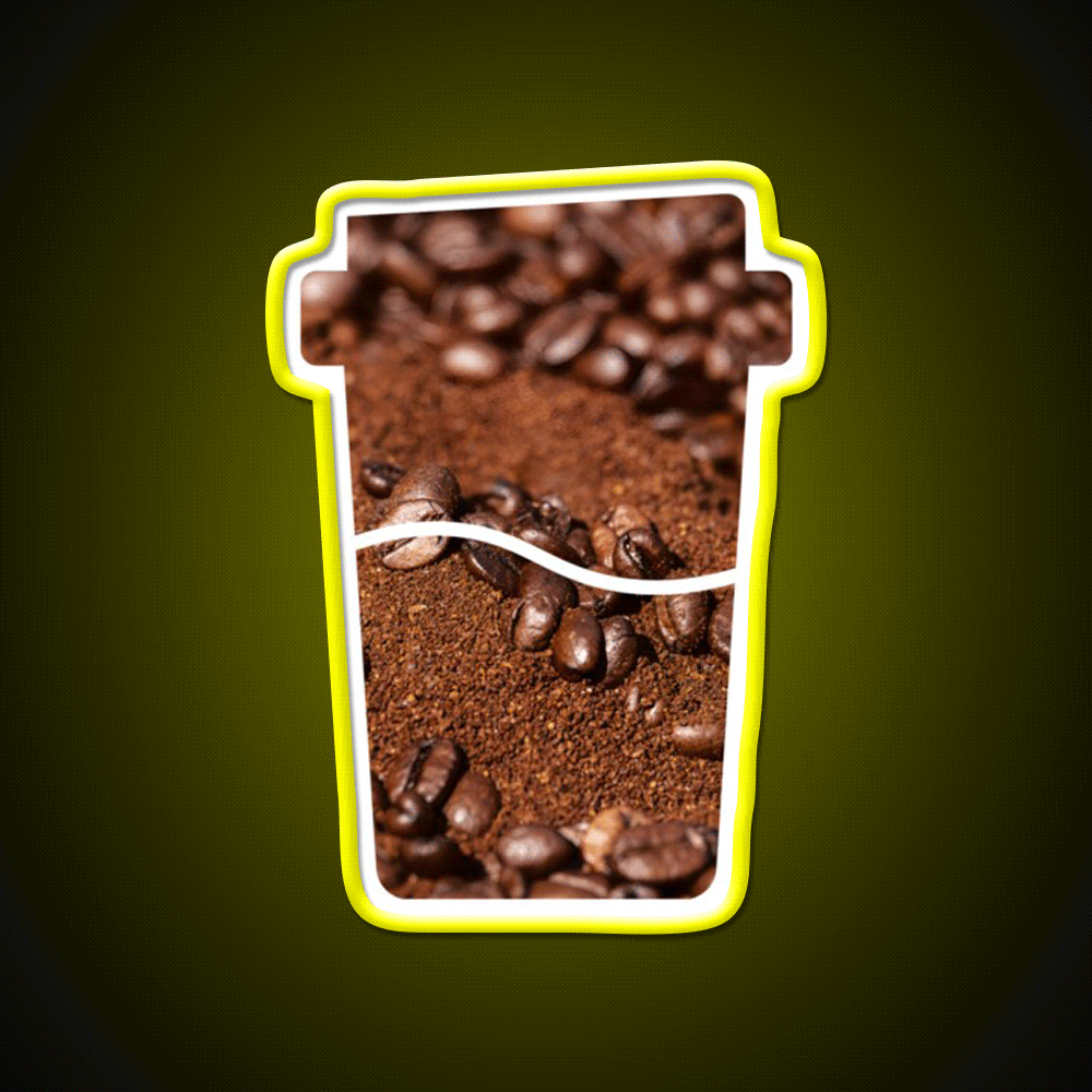 Coffee Bean Dream Art In A Coffee Cup Led Neon Sign Espresso Bar Art Rgb Color