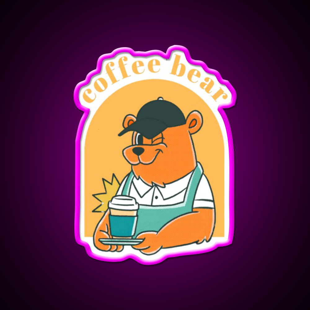 Coffee Bear Cafe Led Neon Sign Espresso Bar Art Rgb Color