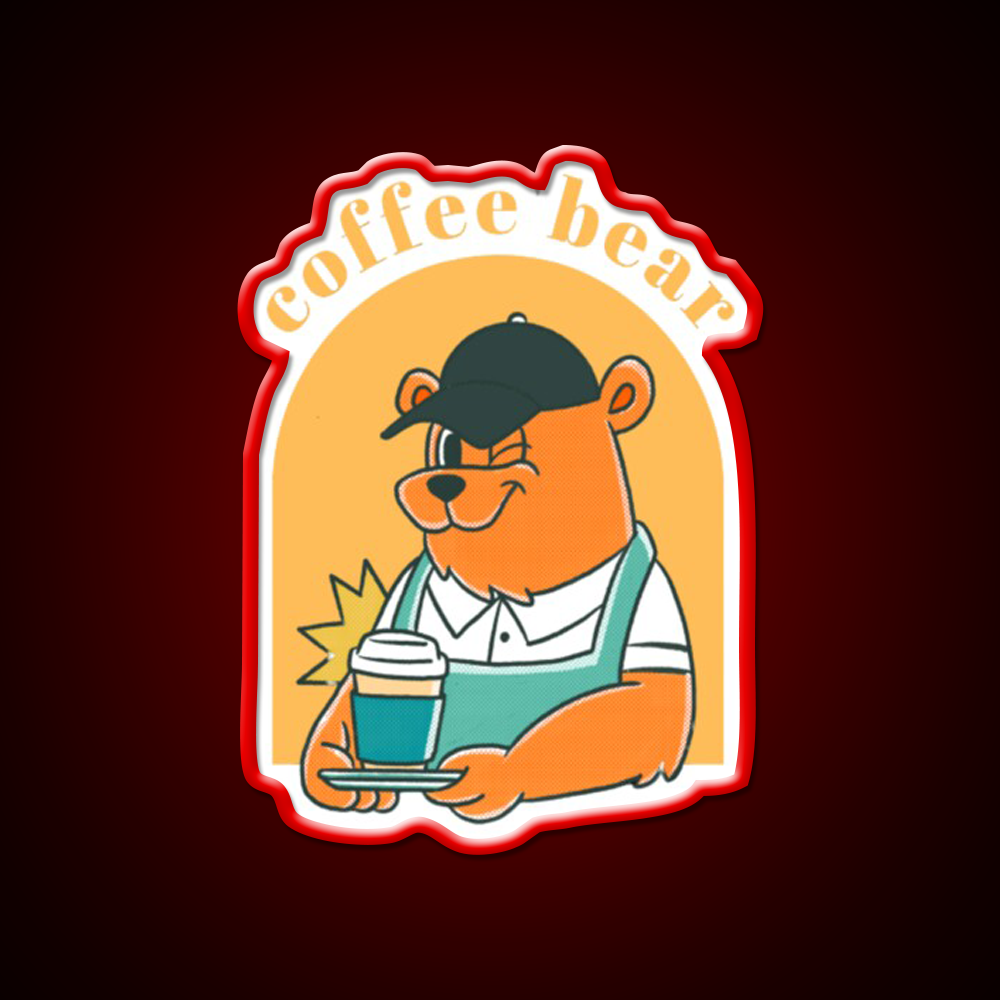 Coffee Bear Cafe Led Neon Sign Espresso Bar Art Rgb Color
